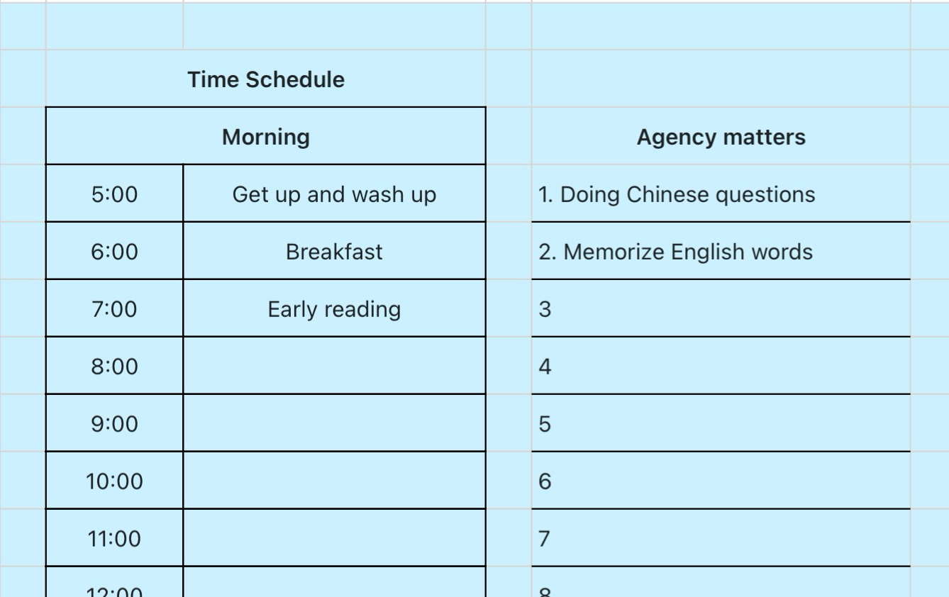 Winter vacation schedule 1 1